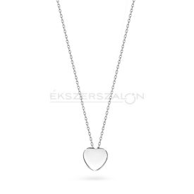 Fehérarany nyaklánc,  csúszó szív medállal