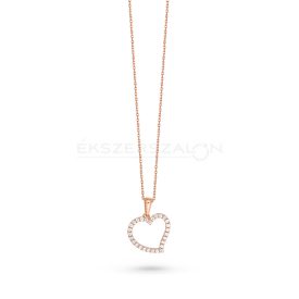 Rose gold arany nyaklánc, cirkon köves szív medállal