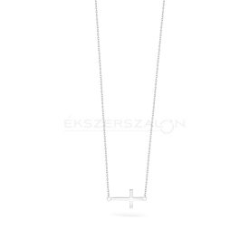 Fehérarany nyaklánc, fekvő kereszt medállal