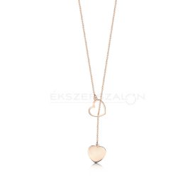 Sárga arany Y nyaklánc, szíves medállal