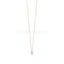 Sárga arany nyaklánc, cirkónia köves butonos medállal