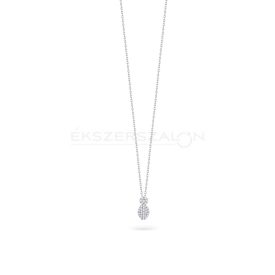   Fehérarany nyaklánc, fehér cirkónia kövekkel kirakott medállal