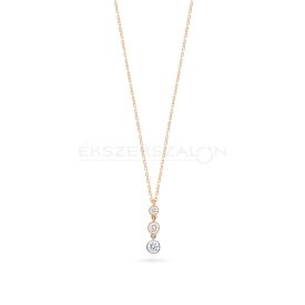   Sárga arany nyaklánc, sárga arany, rose gold arany, fehérarany, button foglalatú fehér cirkónia köves medálokkal