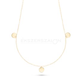 Sárga arany nyaklánc, három kerek medállal