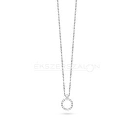   Fehérarany nyaklánc fehér cirkónia köves csúszó karika medállal