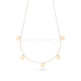 Sárga arany nyaklánc öt  kerek medállal