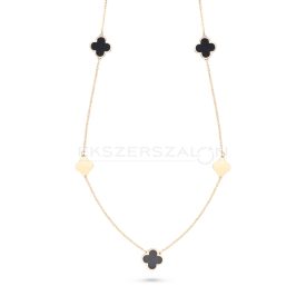 Sárga arany nyaklánc, körben öt  db lóhere medállal