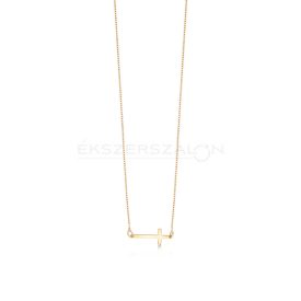 Sárga arany nyaklánc, fekvő kereszt medállal