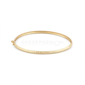 Sárga arany  merev karkötő, metszett mintával