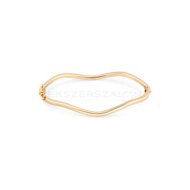 Hullámos sárga arany merev karkötő