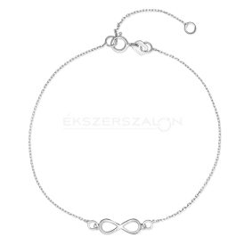 Fehérarany karkötő közepén végtelen jellel