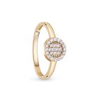 Sárga arany eljegyzési gyűrű fehér cirkónia kövekkel