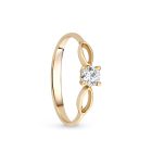 Egy köves sárga arany eljegyzési gyűrű