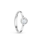 Fehérarany eljegyzési gyűrű  button  foglalatú fehér cirkónia kővel