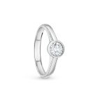 Fehérarany eljegyzési gyűrű button  foglalatú fehér cirkónia kővel