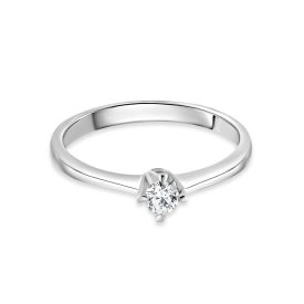   Egy köves fehérarany eljegyzési gyűrű négykarmos foglalattal