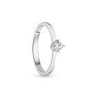 Egy köves fehérarany eljegyzési gyűrű négykarmos foglalattal