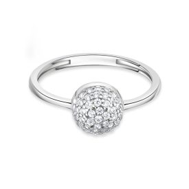   Fehérarany eljegyzési gyűrű apró fehér cirkónia kövekkel