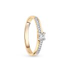 Sárga arany eljegyzési gyűrű fehér cirkónia kövekkel