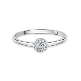   Fehérarany eljegyzési gyűrű apró fehér cirkónia  kövekkel