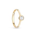 Sárga arany eljegyzési gyűrű button  foglalatú fehér cirkónia kővel