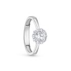 Fehérarany eljegyzési gyűrű virág formájú fehér cirkónia kövekkel