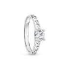 Fehérarany eljegyzési gyűrű fehér cirkónia kővel