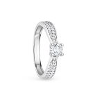 Fehérarany eljegyzési gyűrű fehér cirkónia kövekkel