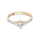 Sárga arany eljegyzési gyűrű fehér cirkónia kövekkel