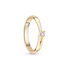 Sárga arany eljegyzési gyűrű, egy fehér cirkónia kővel