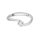 Fehérarany eljegyzési gyűrű négykarmos  fehér cirkónia kővel