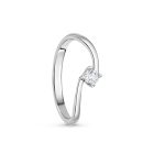 Fehérarany eljegyzési gyűrű négykarmos  fehér cirkónia kővel