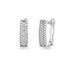 Fehérarany fülbevaló, fehér cirkónia kövekkel