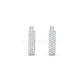 Fehérarany fülbevaló, fehér cirkónia kövekkel