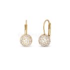 Sárga arany fülbevaló, fehér cirkónia kövekkel