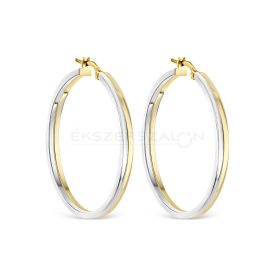 Sárga arany, fehérarany karika fülbevaló