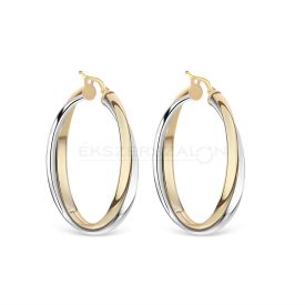 Sárga arany, fehérarany  karika fülbevaló