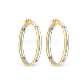 Sárga arany, fehérarany  karika fülbevaló