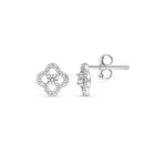 Fehér arany fülbevaló fehér cirkónia kövekkel