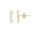 Sárga arany fülbevaló, fehér cirkónia kövekkel