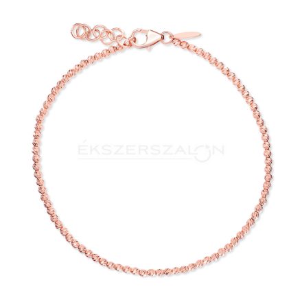 Rose gold arany karkötő, gyémántcsiszolású bogyókkal