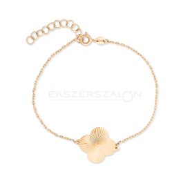 Sárga arany karkötő közepén lóhere medállal