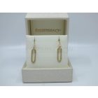 Sárga arany lógós  fülbevaló, fehér cirkónia kövekkel