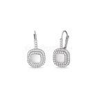 Fehérarany fülbevaló, fehér cirkónia kövekkel, patentzárral