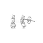 Fehérarany fülbevaló, fehér cirkónia kövekkel