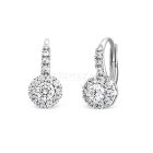 Fehérarany fülbevaló, fehér cirkónia kövekkel