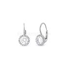 Fehérarany fülbevaló, fehér cirkónia kövekkel