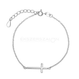   Ródiumozott 925 ezüst karkötő, fekvő kereszt díszítéssel