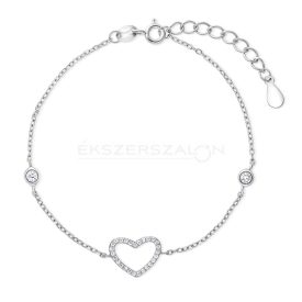   Ródiumozott 925 ezüst karkötő, fehér cirkónia kövekkel