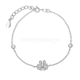   Ródiumozott 925 ezüst karkötő, fehér cirkónia kövekkel kirakott pillangóval